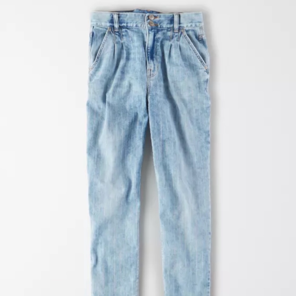 American Eagle Stretch Mom Jean in Retro Indigo Stripe sz. 4 LONG